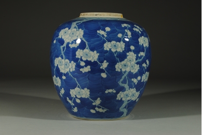 Picture of Late 19th Century Blue & White Cracked Ice Jar