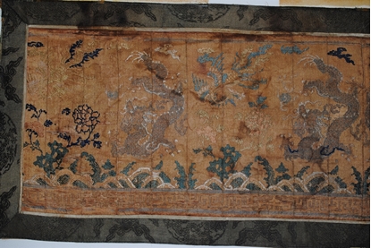 Picture of Antique 18th Century Chinese Silk Brocade Textile Featuring Dragons and Phoenix